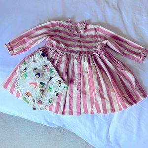 Pink Chicken dress and bloomer set (3-6 month)